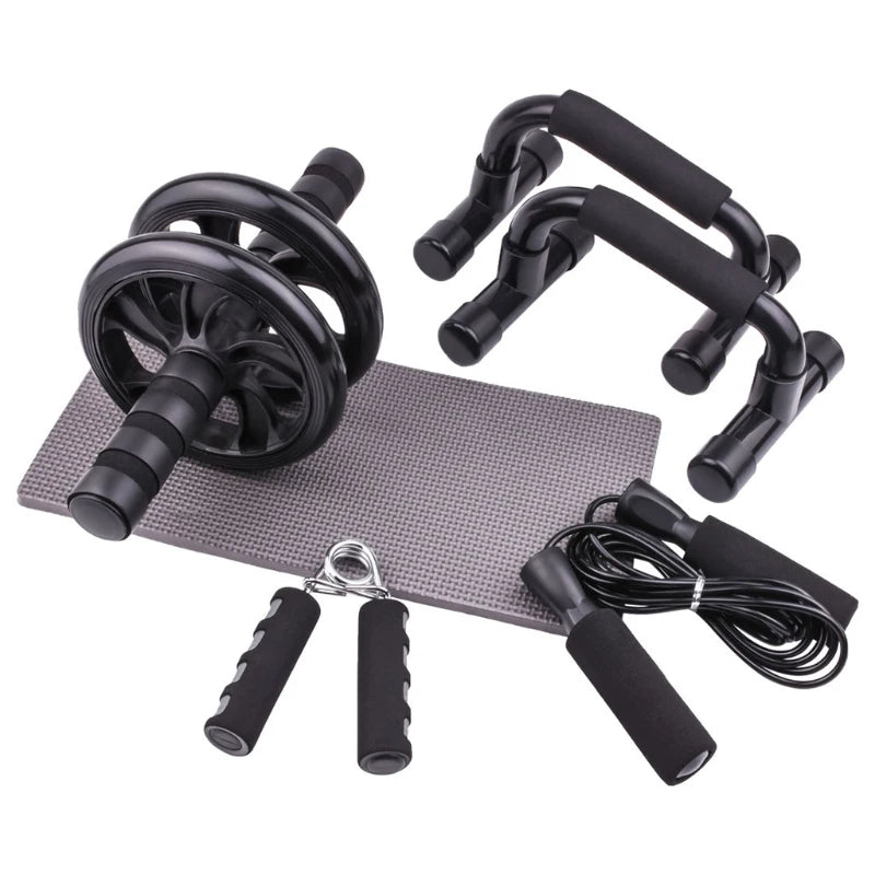 Exercise Bodybuilding Push up Stand Bar Abdominal Wheel Ab Roller Set Muscle Training Fitness Equipment Resistance Bands